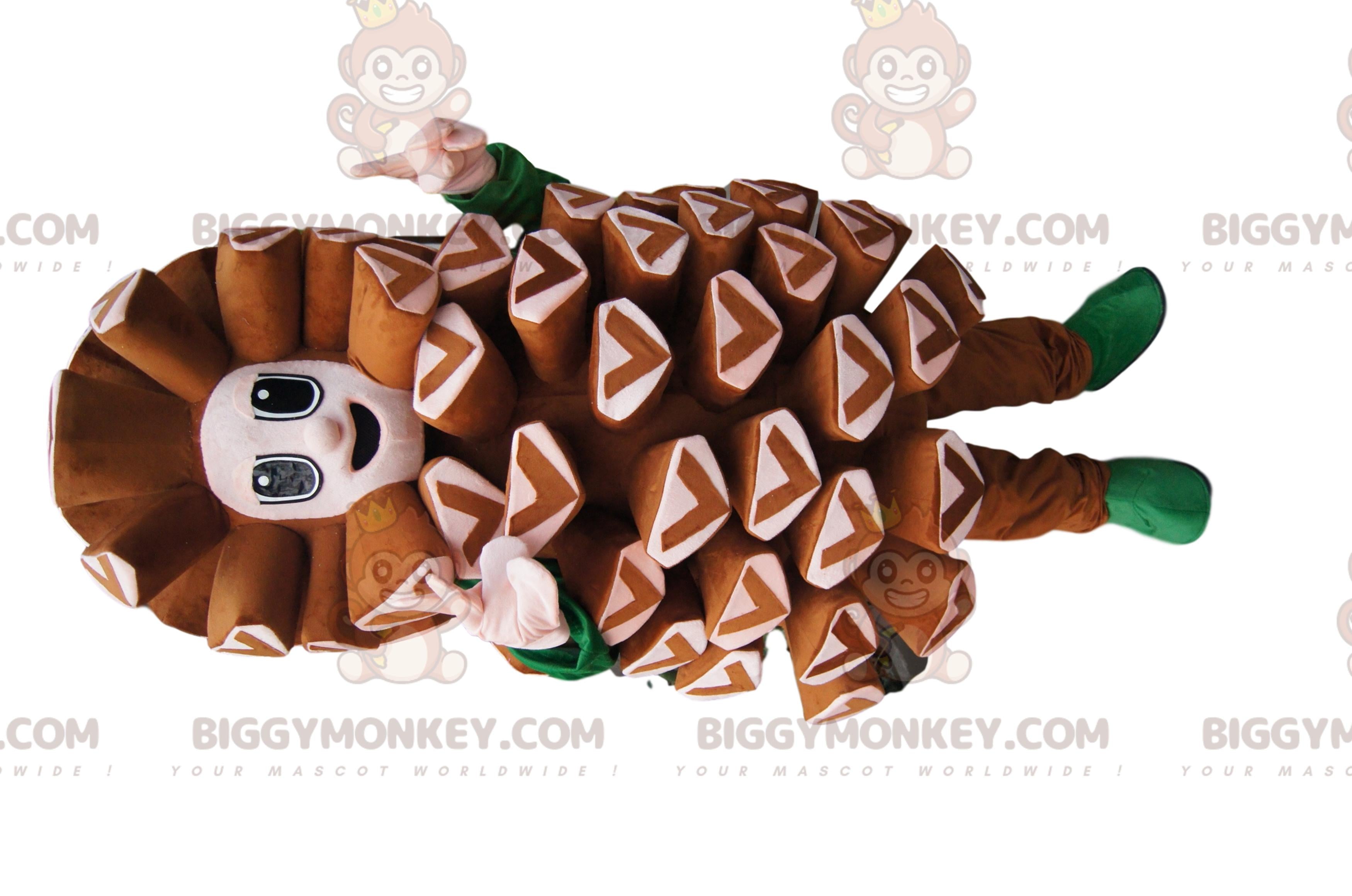 Brown Pine Cone BIGGYMONKEYMascot Costume. Pine cone costume