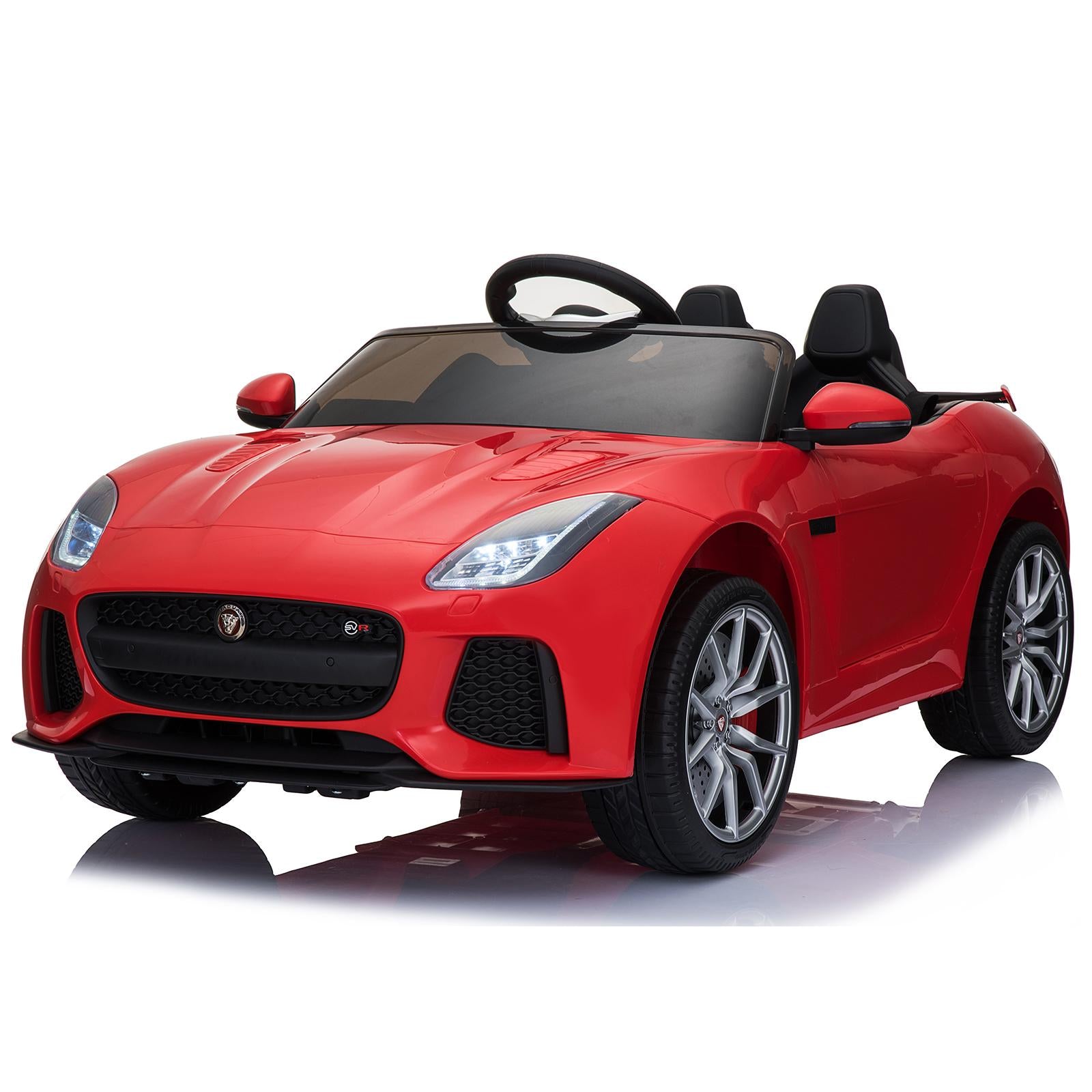 Aosom 12V Jaguar F-Type SVR Kids Battery Powered Ride On Car double seat double door MP3 Music W/ Remote Control- Red