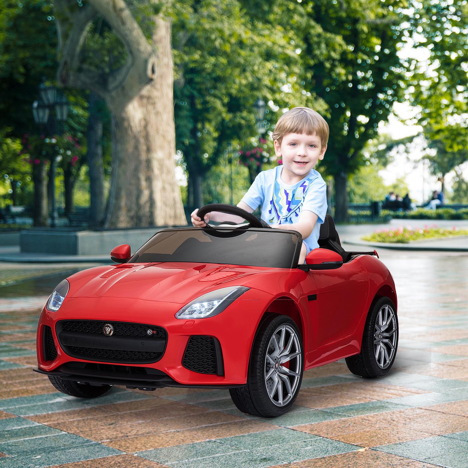Aosom 12V Jaguar F-Type SVR Kids Battery Powered Ride On Car double seat double door MP3 Music W/ Remote Control- Red