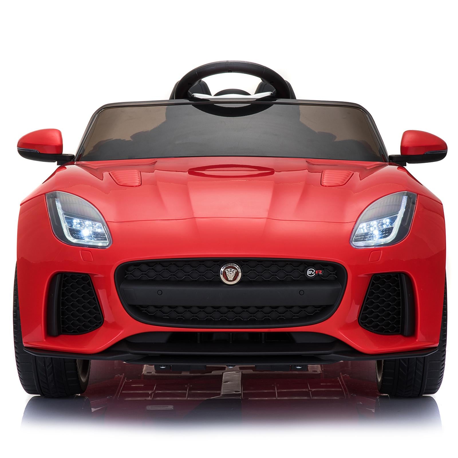 Aosom 12V Jaguar F-Type SVR Kids Battery Powered Ride On Car double seat double door MP3 Music W/ Remote Control- Red