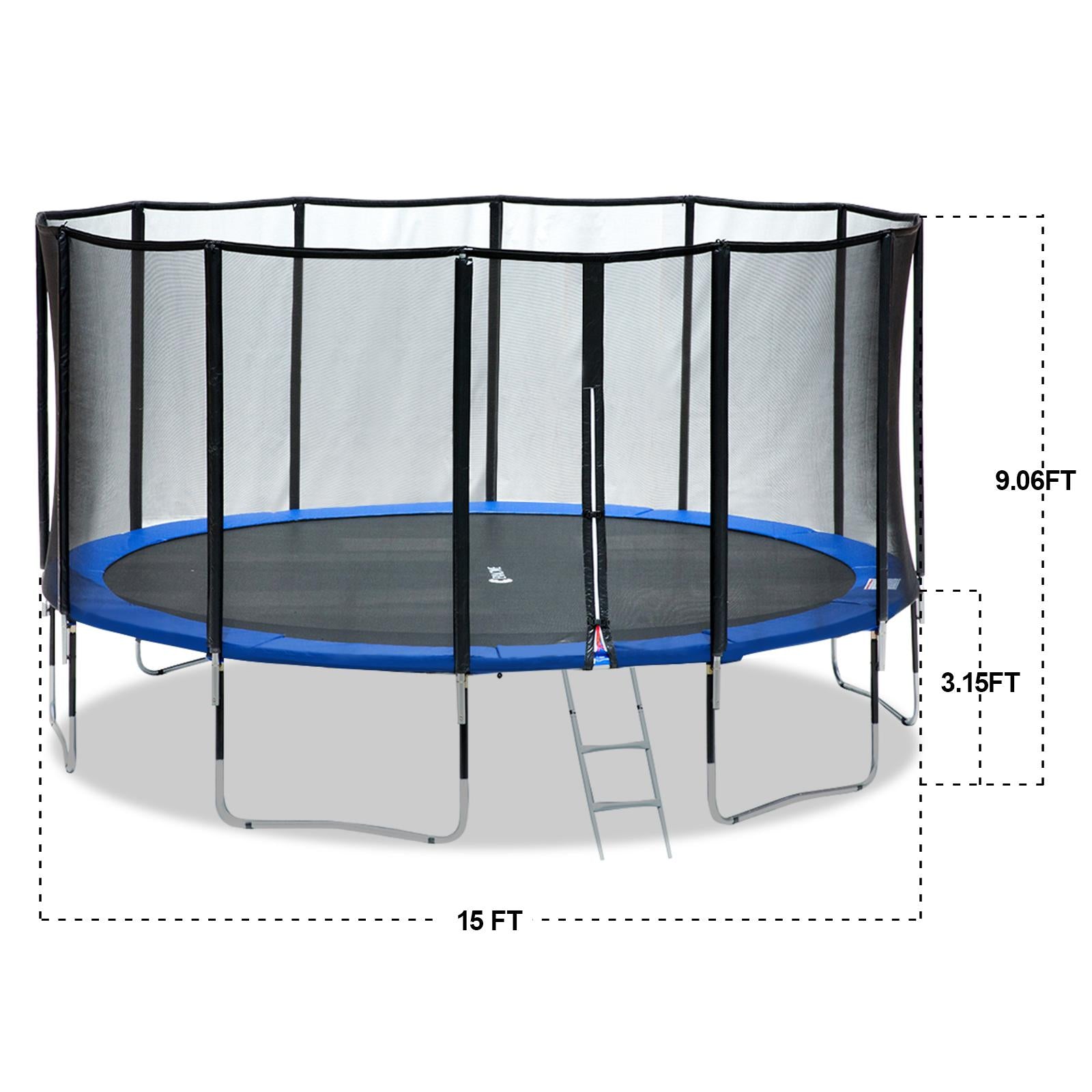 Exacme 15 FT Round Trampoline with 400 LBS Weight Limit&amp;Upgraded Carbon Fiber Support Pole