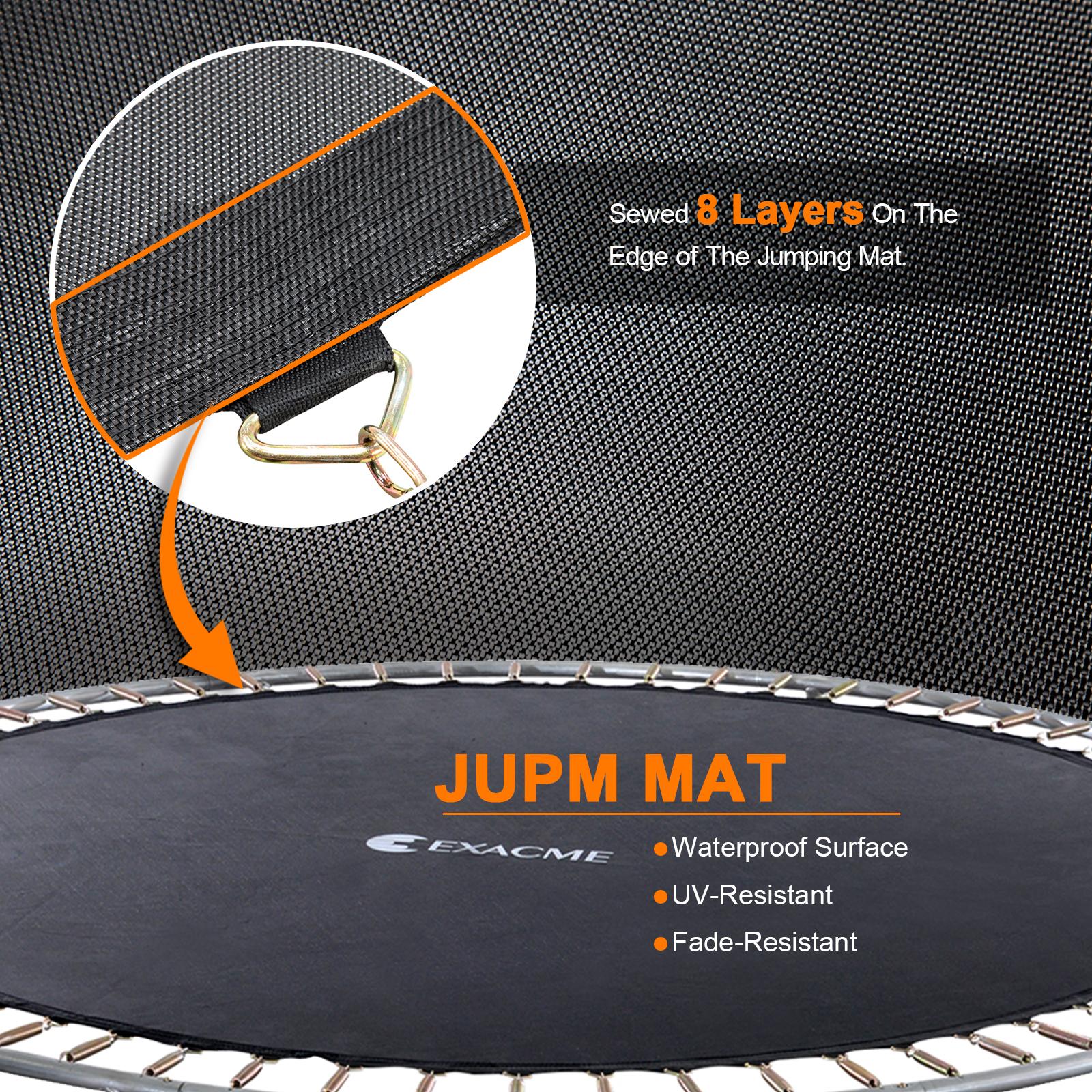 Exacme 15 FT Round Trampoline with 400 LBS Weight Limit&amp;Upgraded Carbon Fiber Support Pole