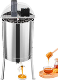 Electric Honey Extractor, 8 Frame Beekeeping Extraction，Only 4 Deep Frames Honey Extractor, Food-Grade  Steel Honeycomb Drum Spinner, Apiary CentrifuEquipment with Height Adj Stand