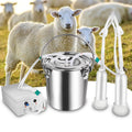 ZOING 5L Goat MilMachine, Rechargeable 5200mAh Battery Pulsation Speed Adjustable Vacuum Pump, 304  Steel Bucket with Auto Stop Check Valve Electric Goat Milker Machine
