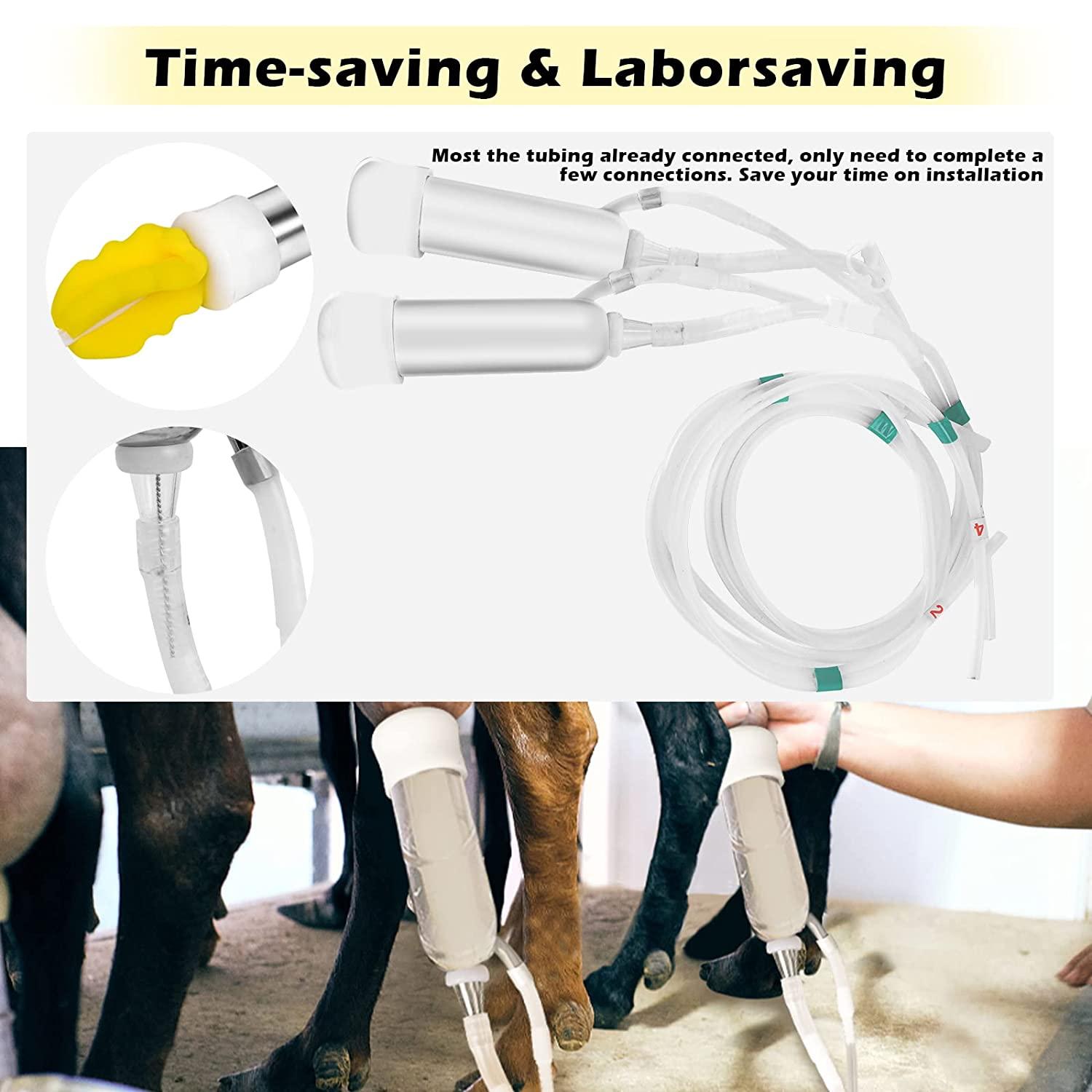 ZOING 5L Goat MilMachine, Rechargeable 5200mAh Battery Pulsation Speed Adjustable Vacuum Pump, 304  Steel Bucket with Auto Stop Check Valve Electric Goat Milker Machine