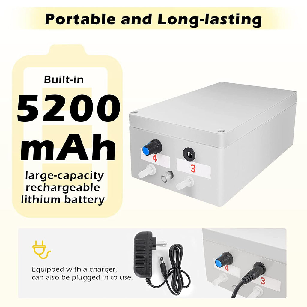ZOING 5L Goat MilMachine, Rechargeable 5200mAh Battery Pulsation Speed Adjustable Vacuum Pump, 304  Steel Bucket with Auto Stop Check Valve Electric Goat Milker Machine