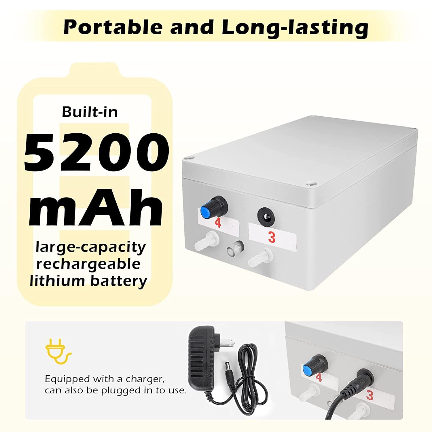 ZOING 5L Goat MilMachine, Rechargeable 5200mAh Battery Pulsation Speed Adjustable Vacuum Pump, 304  Steel Bucket with Auto Stop Check Valve Electric Goat Milker Machine