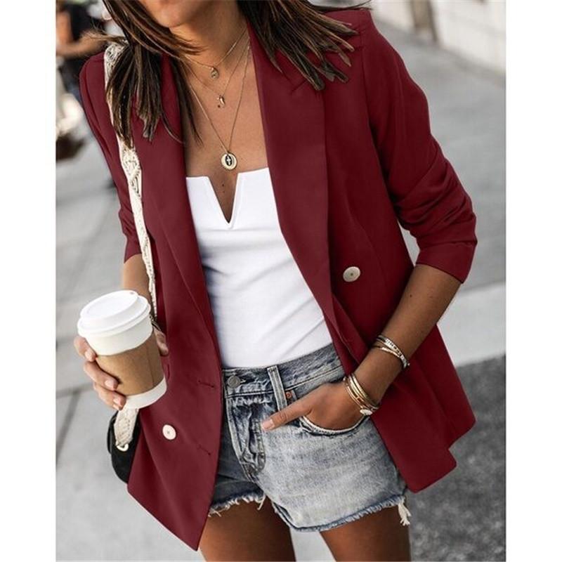 Casual Long Sleeve Button Small Blazer