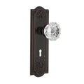 Meadows Plate with Keyhole 2-3/8 in. Backset Timeless Bronze Privacy Bed/Bath Crystal Glass Door Knob