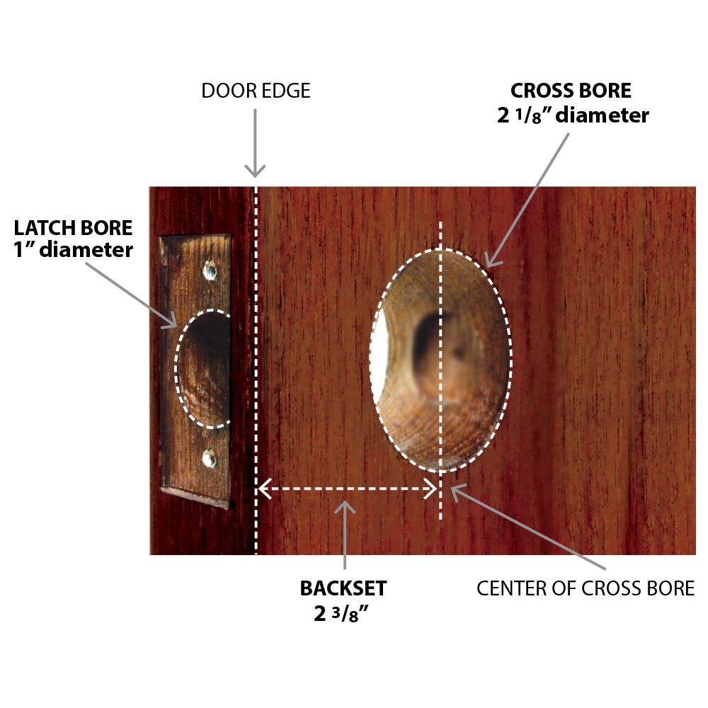 Meadows Plate with Keyhole 2-3/8 in. Backset Timeless Bronze Privacy Bed/Bath Crystal Glass Door Knob