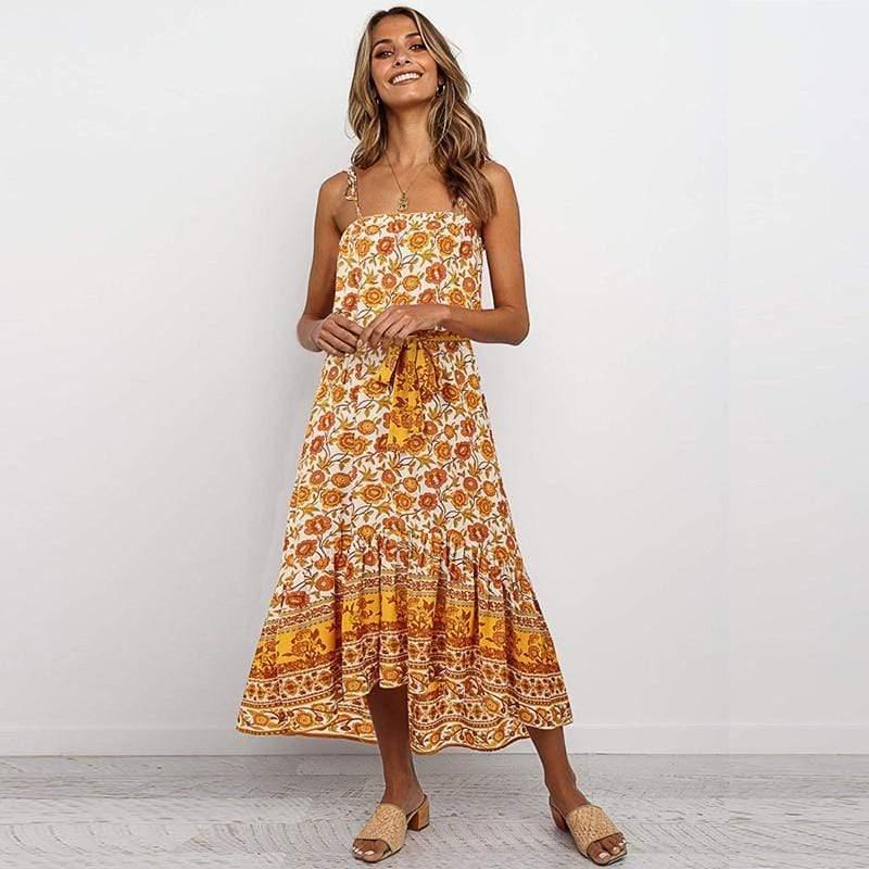 boho floral maxi dress