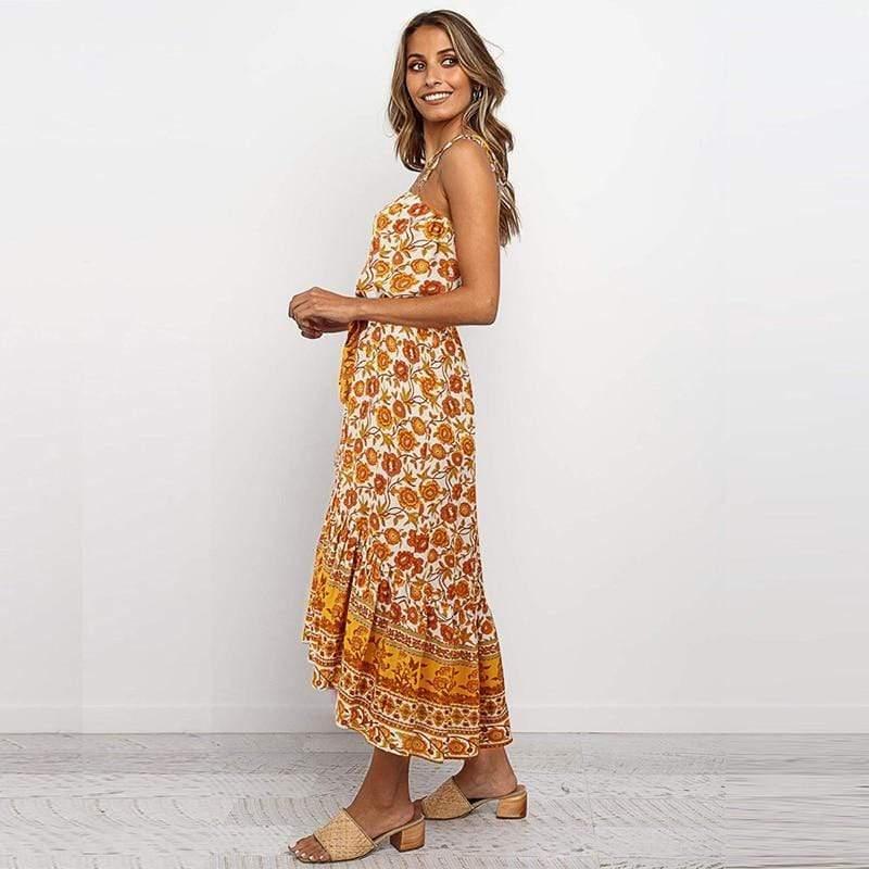 boho floral maxi dress