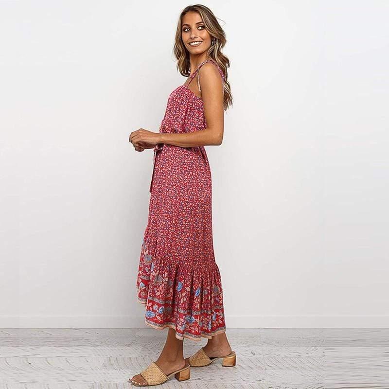 boho floral maxi dress