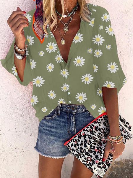 Summer Daisy Off-shoulder Shirt
