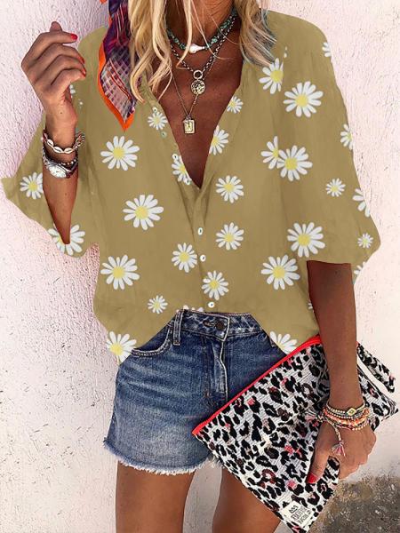 Summer Daisy Off-shoulder Shirt