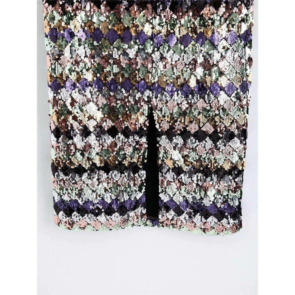 vintage sequin midi skirt