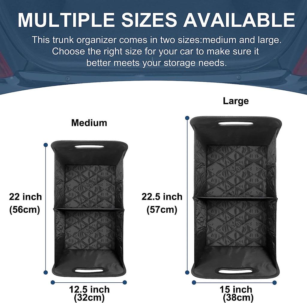 Deosk Car Trunk Organizer for suv,Car Organizers and Storage with 6 Big Pocket,Car Accessories for Women/Men 50L Waterproof Polyester Trunk Organizer for Car/SUV/Minivan/Truck(Medium, Black)