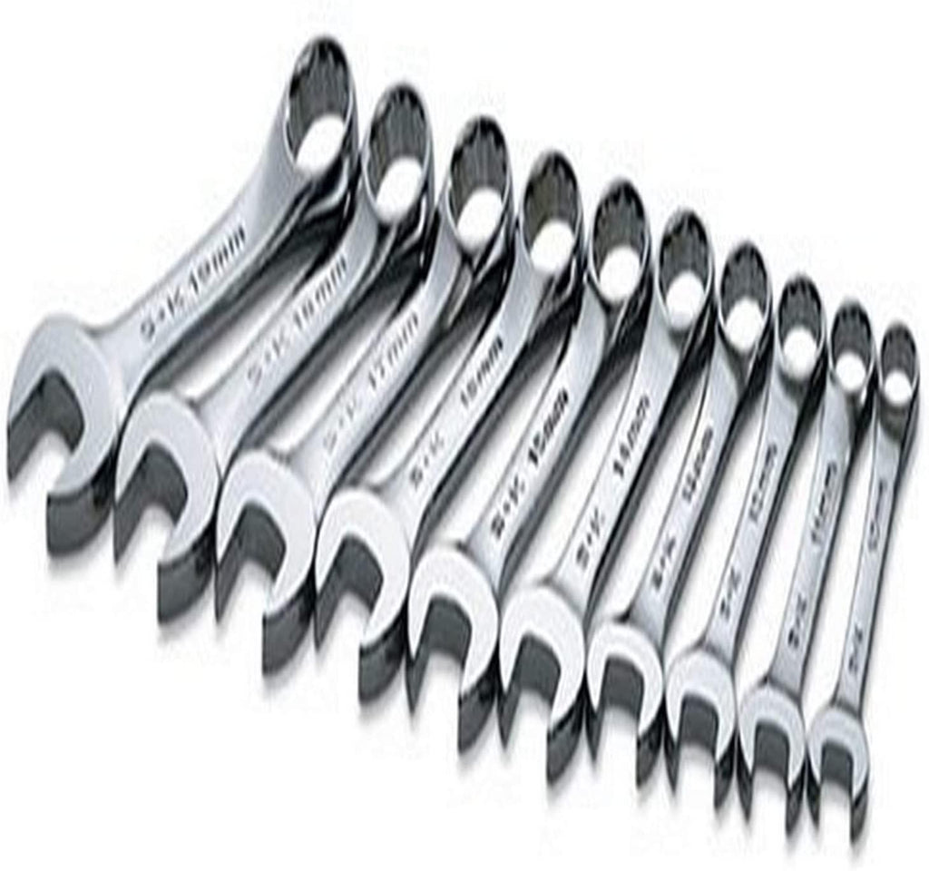 SK Professional Tools 86240 7-Piece 12-Point Metric Short Combination Wrench Set - SuperKrome Finish, Set of 7 Chrome Wrenches Made in USA