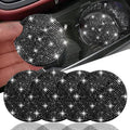 4pcs Bling Car Coaster, Universal Bling Car Interior Accessories for Women, 2.75 inch Silicone Anti-Slip Shockproof Fashion Vehicle Automotive Cup Holder Coasters Insert Crystal Rhinestone (Black)