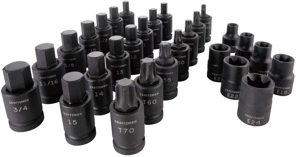 CRAFTSMAN Impact Socket Set, 1/2-Inch Drive, 28-Piece (CMMT42031)