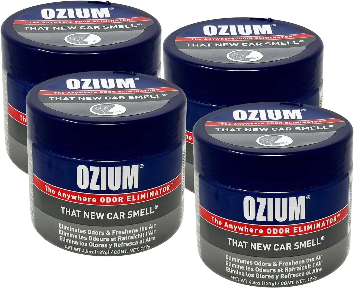 Ozium Air Sanitizer 4.5 oz Gel: Odor Eliminator for Strong Odor, Car Air Freshener (Car, 4 Packs)