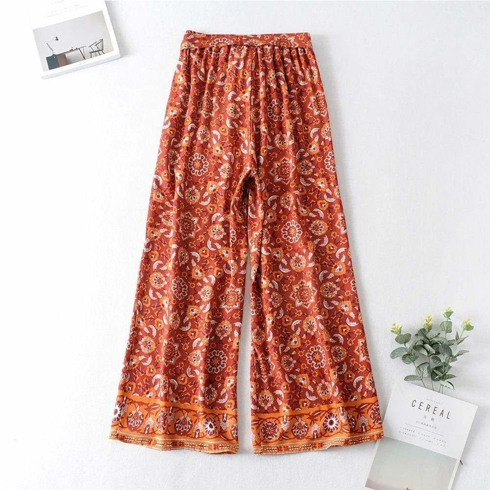 summer belted boho pants