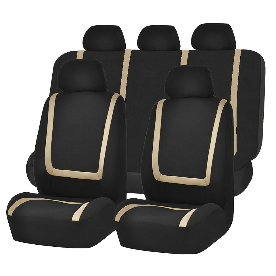 Universal Fit Car Seat Cover Full Set For Front And Rear 9 Pieces Pack Fit Most Cars