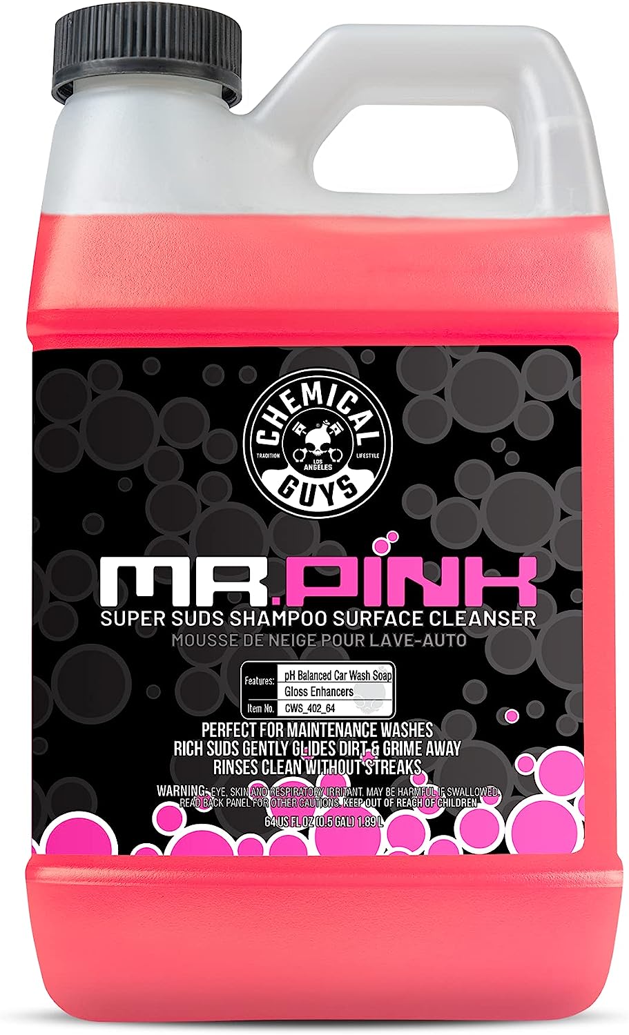 Chemical Guys CWS_402_64 Mr. Pink Foaming Car Wash Soap (Works with Foam Cannons, Foam Guns or Bucket Washes) Safe for Cars, Trucks, Motorcycles, RVs &amp; More, 64 fl oz, Candy Scent