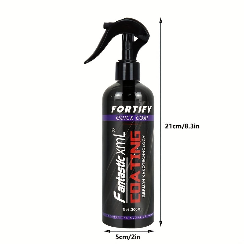 10.14oz Ceramic Coating Fortify Car Wax Polish Spray - Waterless Wash &amp; Wax Hydrophobic Top Coat Polish &amp; Polymer Paint Sealant Detail Protection