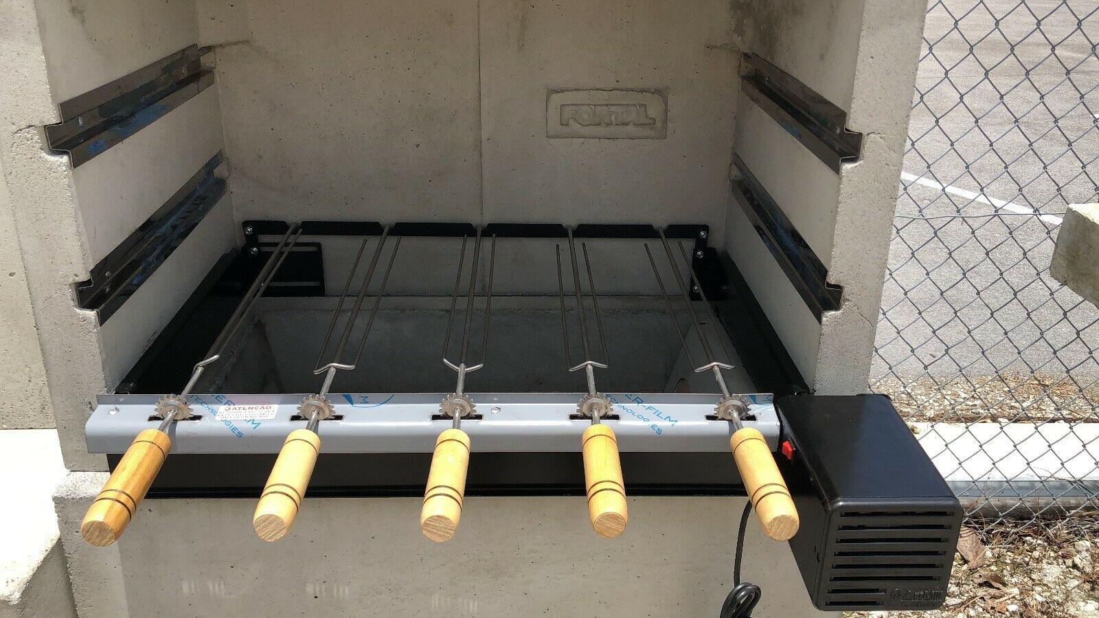 Brazilian Rotisserie BBQ Grill 5 Skewers Right Churrasqueira Giragrill Direito