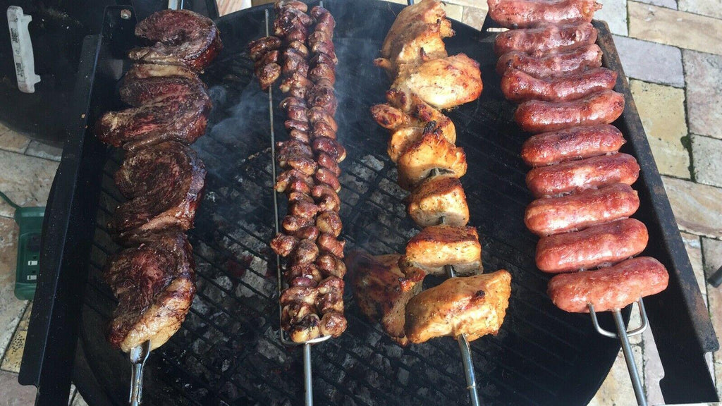 Brazilian High Rotisserie BBQ Grill  Still 3 Skewers Giragril Inox
