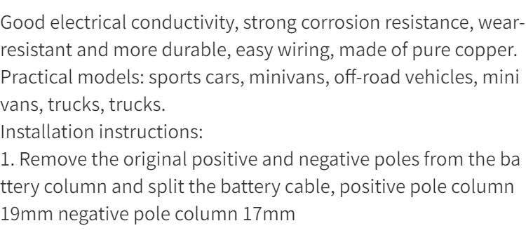 2pcs/set Car Battery Terminal Connector Battery Wire Cable Clamp Terminal Shut-Off Connectors Car