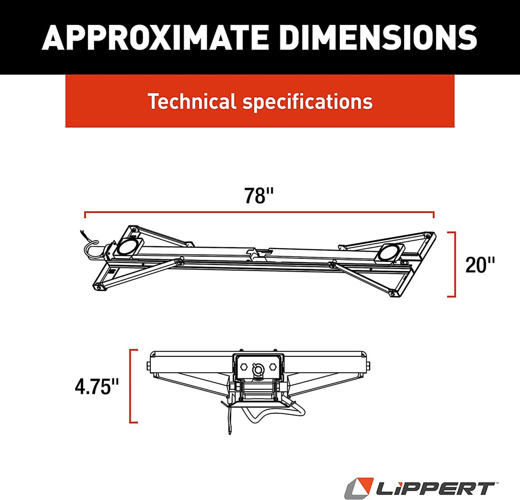 Lippert Components High Speed Power Stabilizer Jack Kit with Black Waterproof Switch Kit (298707)