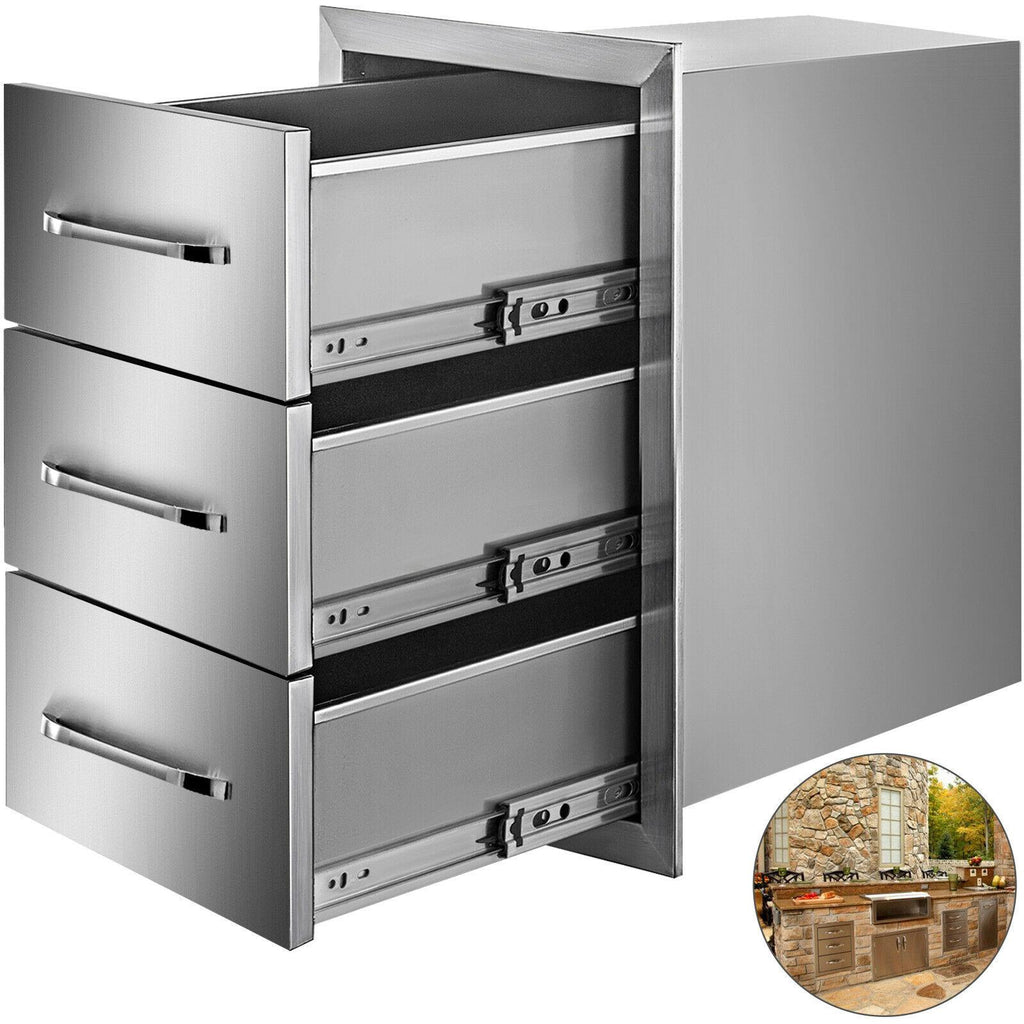 16"x21.5" Outdoor Kitchen Drawers Triple Access StoraBBQ Drawer Grill Station