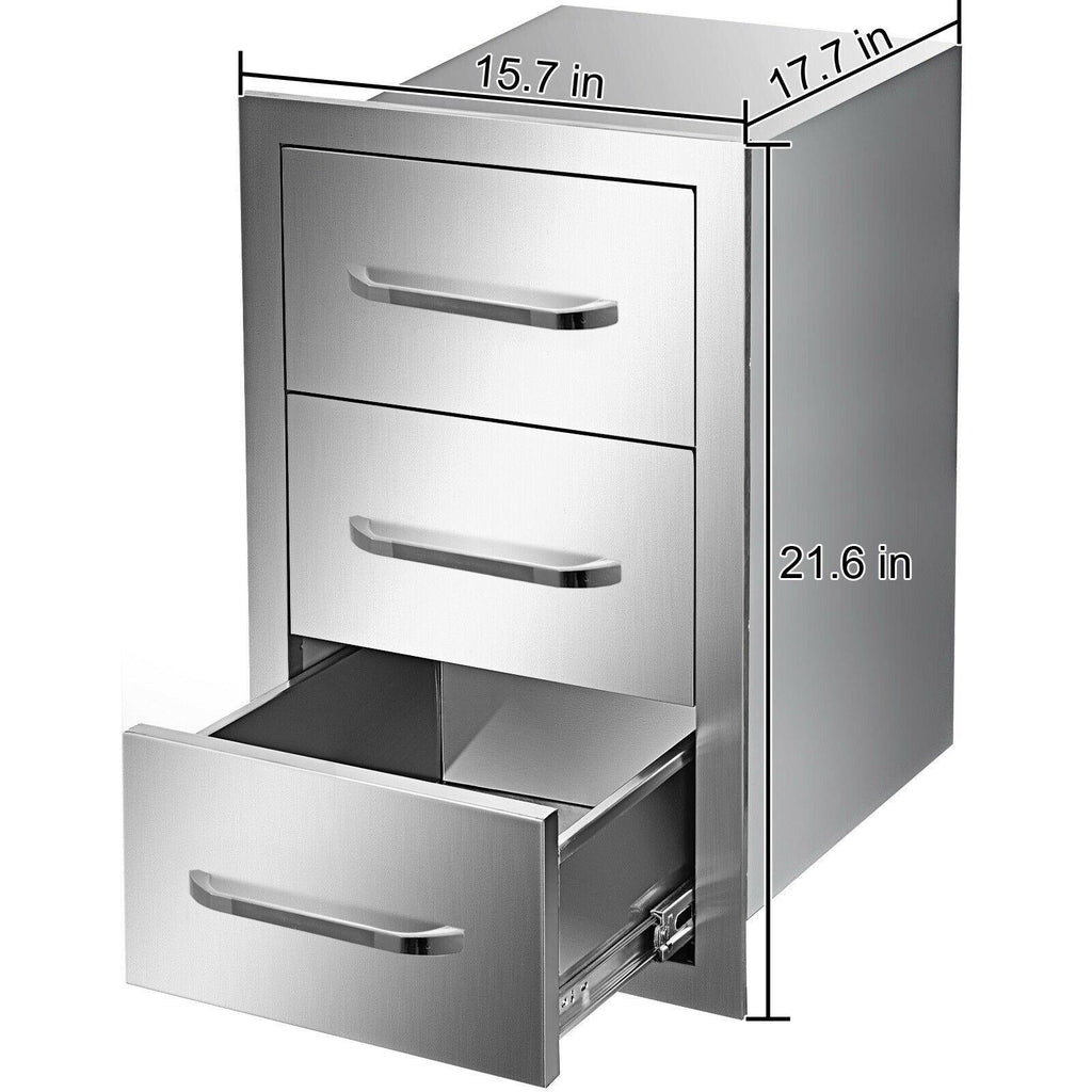 16"x21.5" Outdoor Kitchen Drawers Triple Access StoraBBQ Drawer Grill Station