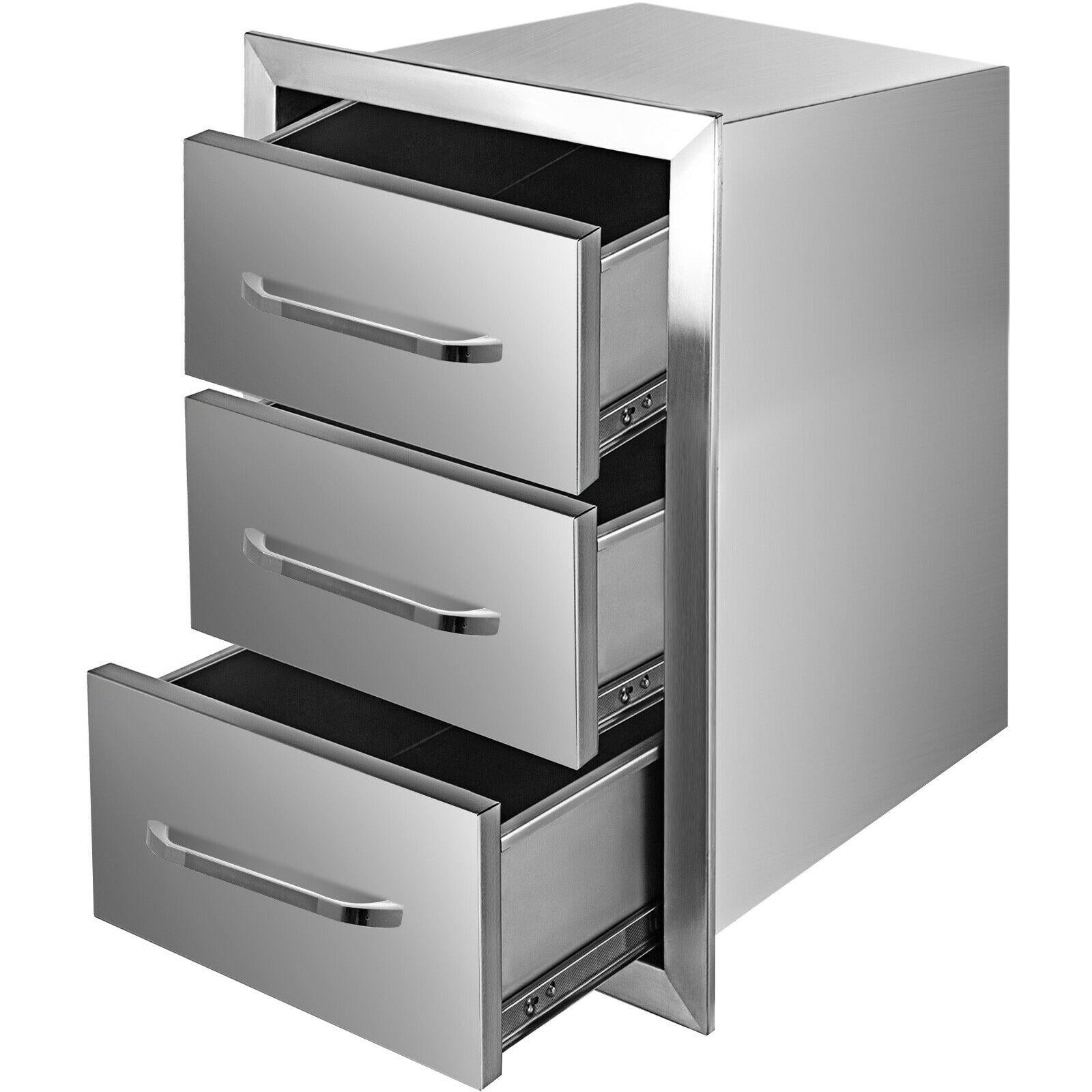 16"x21.5" Outdoor Kitchen Drawers Triple Access StoraBBQ Drawer Grill Station