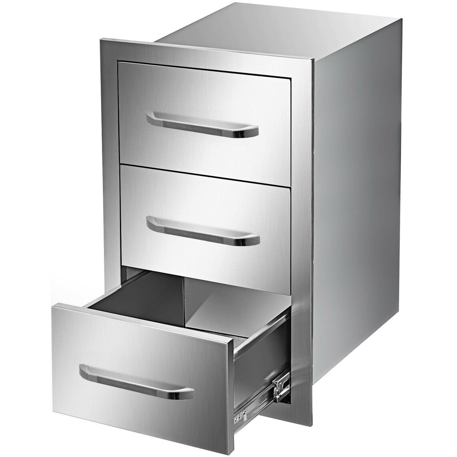 16"x21.5" Outdoor Kitchen Drawers Triple Access StoraBBQ Drawer Grill Station