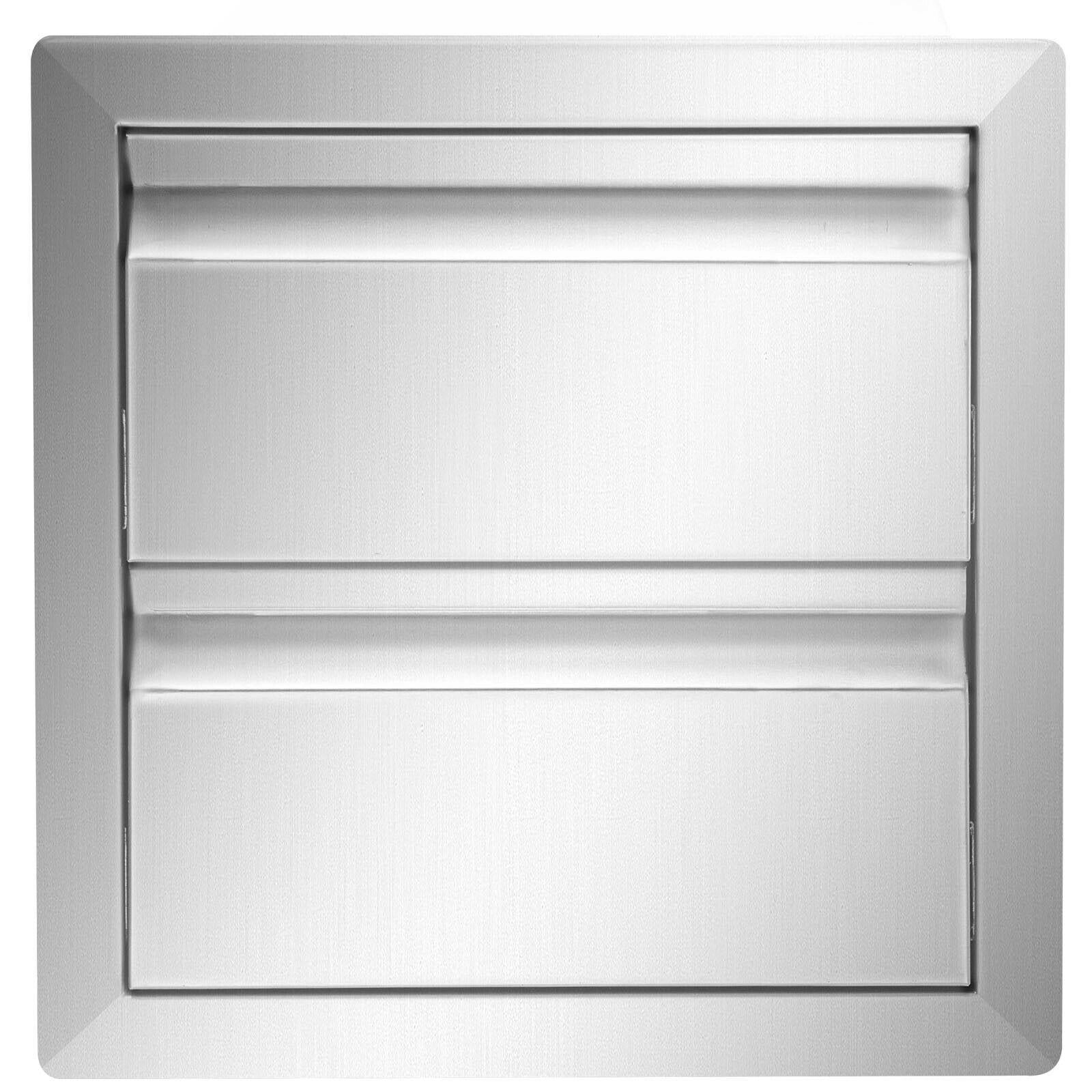 Double Drawer Outdoor Kitchen BBQ Island Drawers  Steel 14"WX15"H