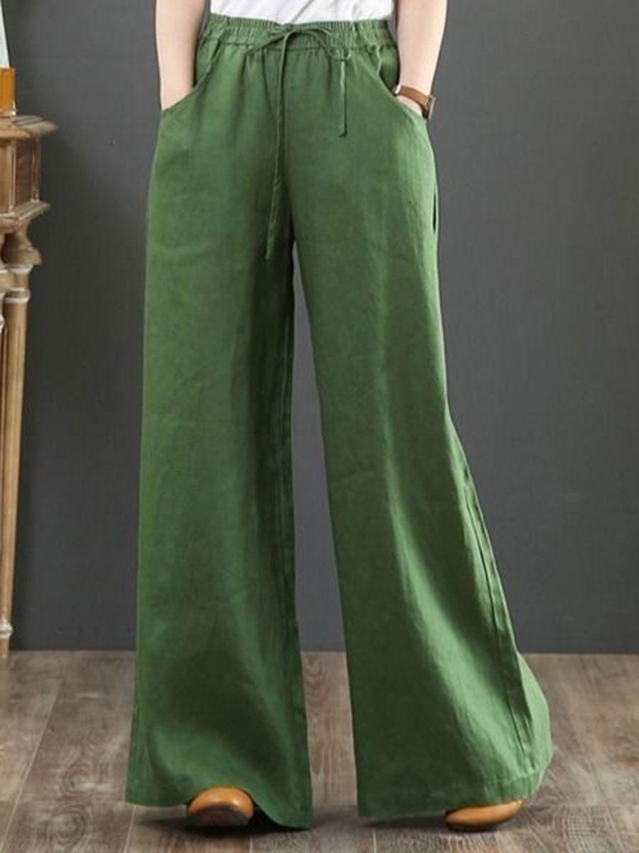 Literary Cotton And Linen Loose Wide-Leg Pants