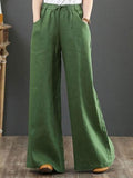 Literary Cotton And Linen Loose Wide-Leg Pants
