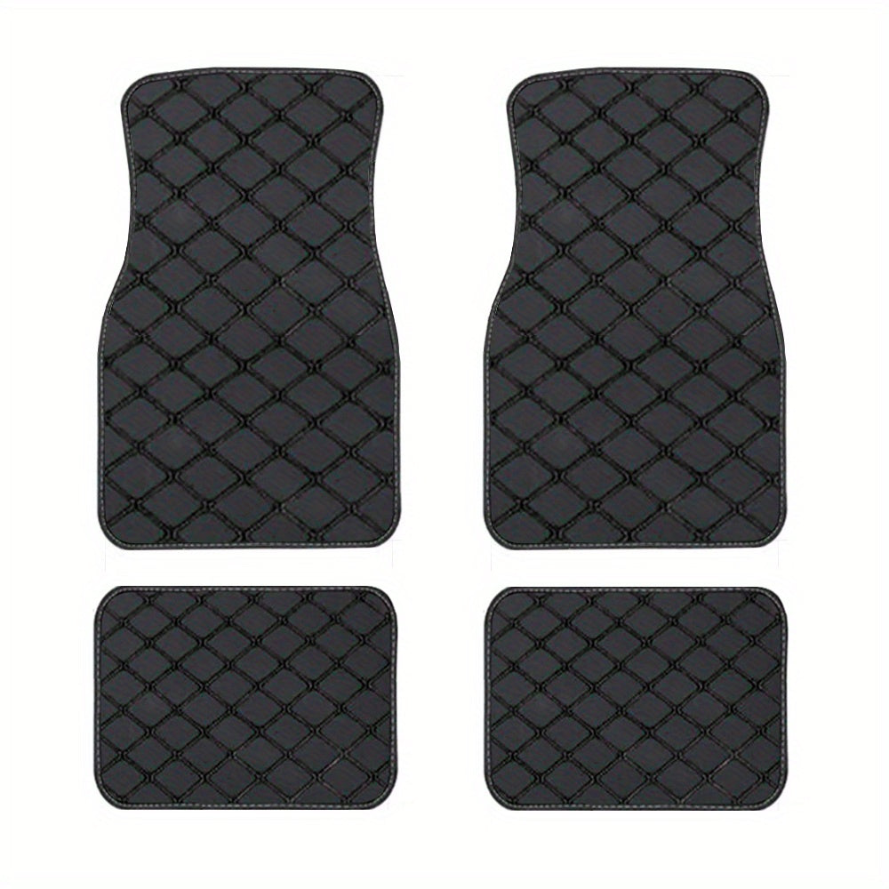 4pcs Car Floor Mats Universal Waterproof Front Rear Full Set Auto Rugs Leather Car Carpet Accessories Interior