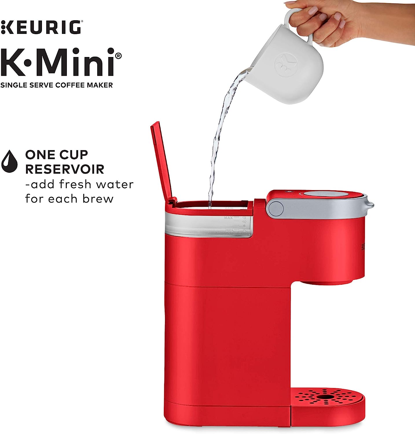 Keurig K-Mini Single Serve K-Cup Pod Coffee Maker, Poppy Red