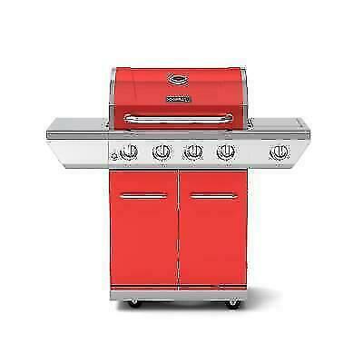 Propane Gas BBQ Grill 4-Burner with Side Burner 60,000 BTU Barbecue Red
