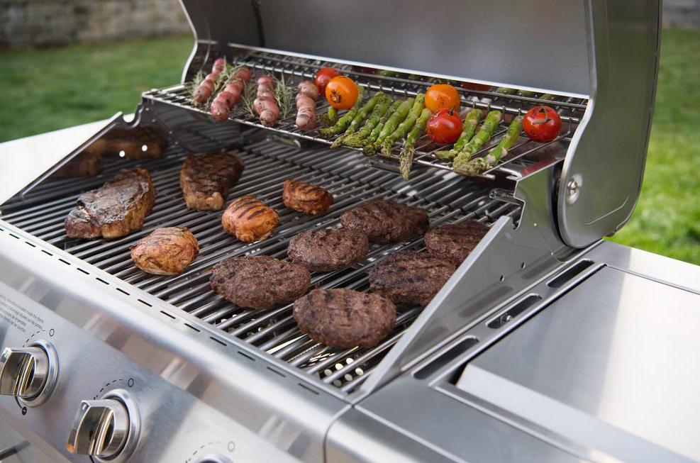 Propane Gas BBQ Grill 4-Burner with Side Burner 60,000 BTU Barbecue Red