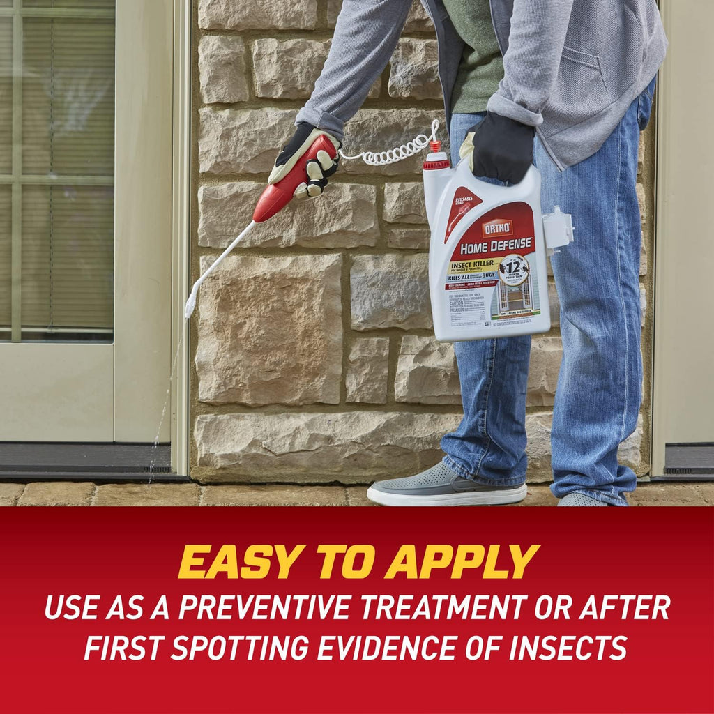 Ortho Home Defense Insect Killer for Indoor &amp; Perimeter2 Kills Ants, Roaches, Spiders with No Odor and Fast Dry, 1.33Gal