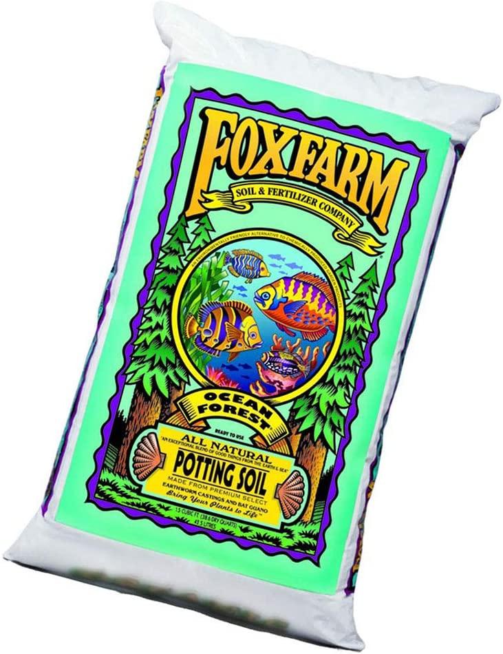 FoxFarm FX14053 Ocean Forest Plant Garden PH Adjusted 12 Quarts Potting Soil Blend Mix for Containerized Plants, 11.9 Pound Bag (8 Pack)