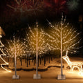 4/5/6 Feet Pre-Lit Christmas Tree with Lights, SEGMART 3 Piece LED Birch Christmas Tree, Lighted Tree and Branches Christmas Ornament for Festival, Wedding, Party, Indoor Outdoor Home Decoration, L377