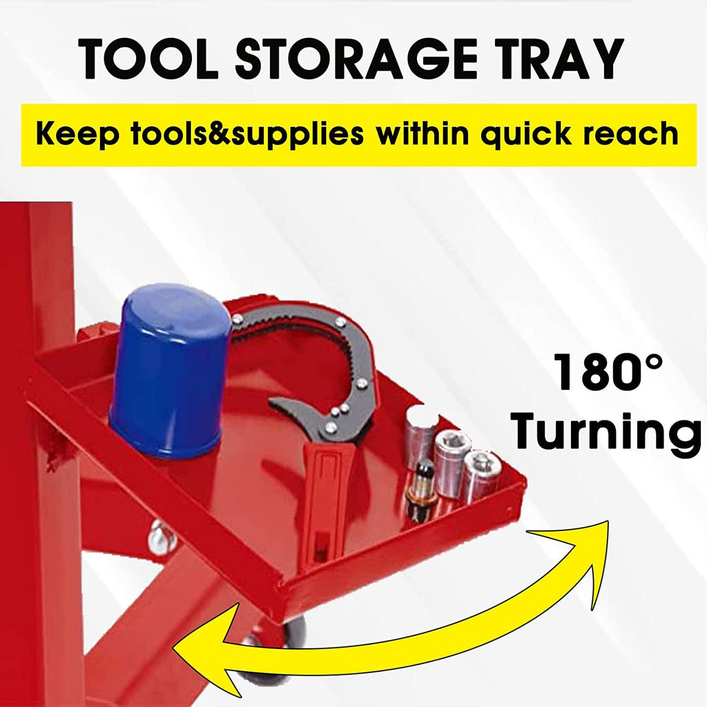 BIG RED T25671 Torin Steel Rotating Engine Stand with 360 Degree Rotating Head and Tool StoraTray: 5/8 Ton (1,250 lb) Capacity, Red