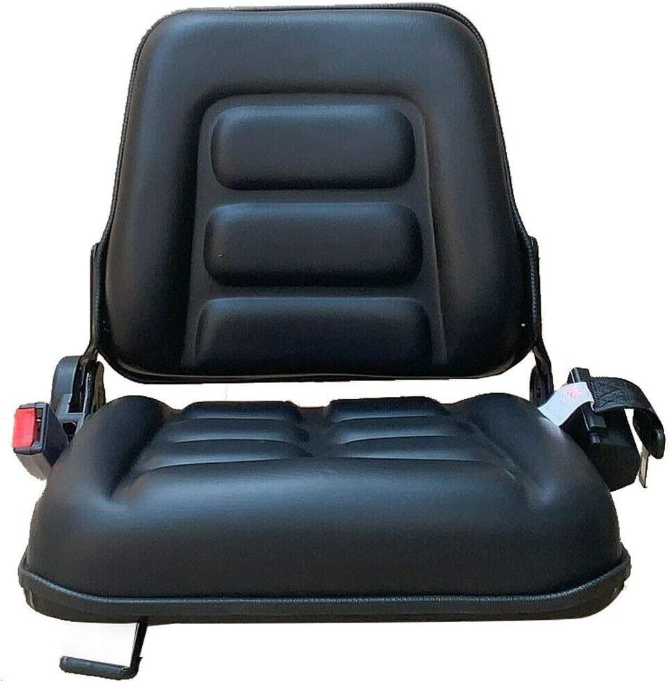 CDZHLTG Universal Forklift Seat Waterproof Forklift Suspension Seat with Safety Belt Adjustable Forklift Seat for Tractor Loader Excavator Forklift Black