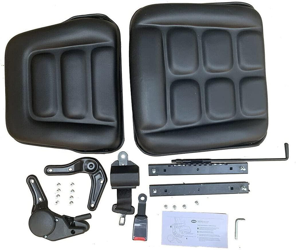 CDZHLTG Universal Forklift Seat Waterproof Forklift Suspension Seat with Safety Belt Adjustable Forklift Seat for Tractor Loader Excavator Forklift Black